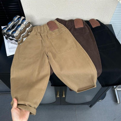 韓版男童休閒褲秋裝新款兒童百搭長褲潮寬松洋氣中小童帥氣老爹褲