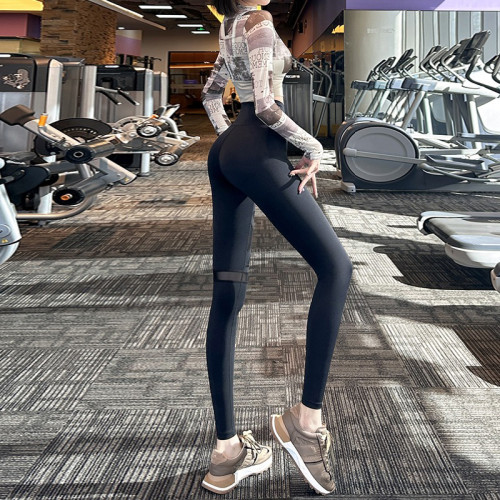 高腰網紗瑜伽褲女性感緊身提臀跑步健身長褲顯瘦翹臀訓練運動褲新