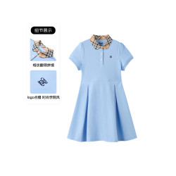 eland kids衣戀童裝女童連衣裙2025年春夏學院格紋百褶裙開學禮服