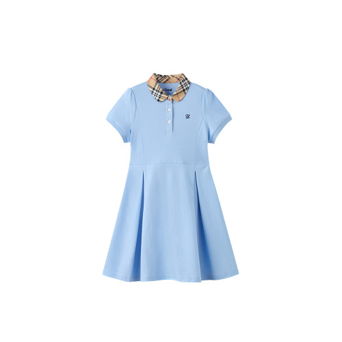 eland kids衣戀童裝女童連衣裙2025年春夏學院格紋百褶裙開學禮服