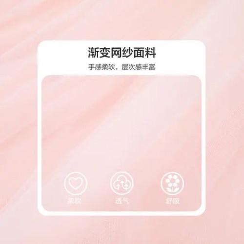 A011笛家童裝女童2025年夏兒童泡泡袖漸變公主禮服裙
