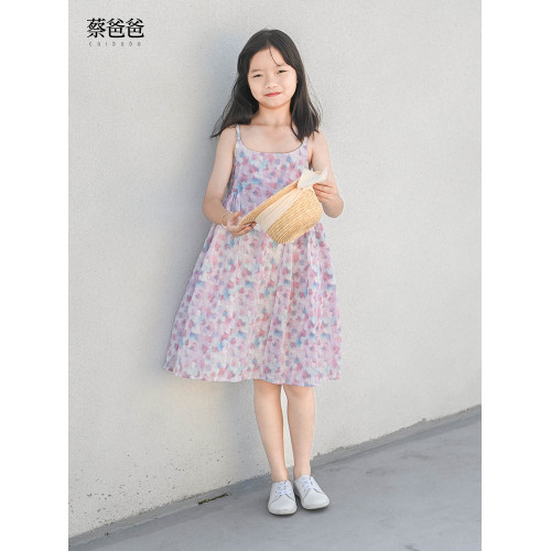 蔡爸爸原創童裝背心裙子女童夏套裝新款小清新少女吊帶裙907+295