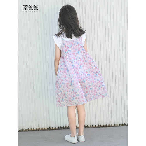蔡爸爸原創童裝背心裙子女童夏套裝新款小清新少女吊帶裙907+295