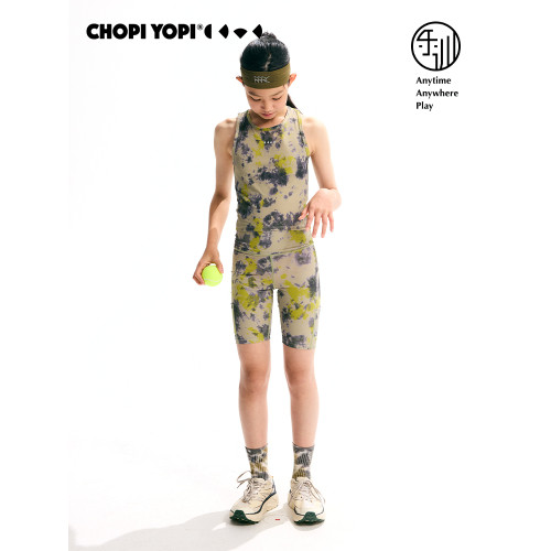 chopiyopi【薄荷皮】女童紥染速乾運動背心夏季新款防曬涼感無袖T