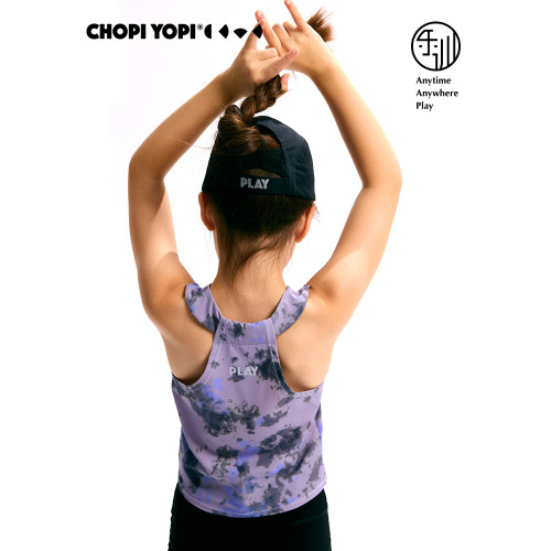 chopiyopi【薄荷皮】女童紥染速乾運動背心夏季新款防曬涼感無袖T