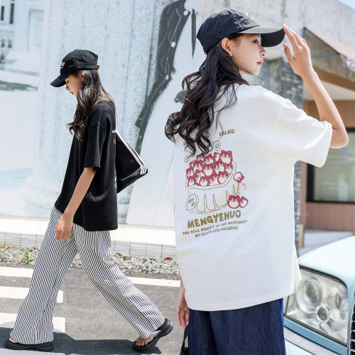 女童t恤短袖2025新款洋氣時髦大童超好看純棉休閒上衣夏季T初中生