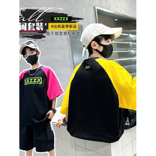 男童夏裝套裝2025新款兒童夏季薄款短袖中大童夏款洋氣男孩兩件套