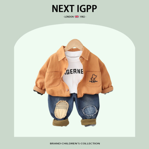 英國NEXT IGPP 秋季男童新款襯衫外套春秋韓版帥氣外套百搭三件套