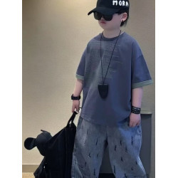 男童夏裝短袖棉夏季兒童2025帥氣新款中大童T恤男孩寬松童裝半袖