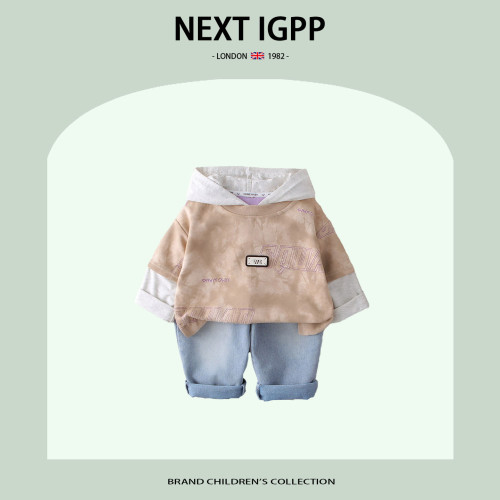 英國NEXT IGPP男童春秋衛衣男孩新款洋氣翻領韓版休閒時髦兩件套
