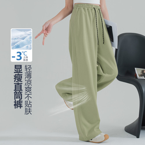 防蚊褲女童夏薄款褲子2025新款青少年寬松直筒濶腿褲女大童運動褲