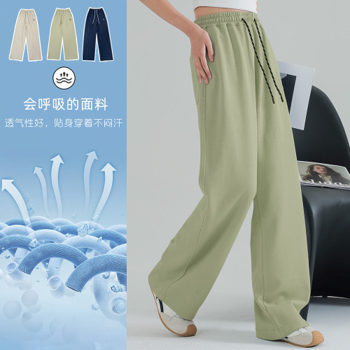 防蚊褲女童夏薄款褲子2025新款青少年寬松直筒濶腿褲女大童運動褲