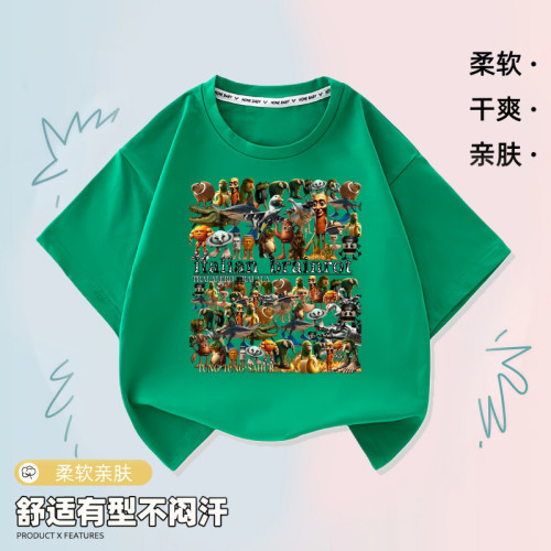 通通哥木棍人衣服兒童t恤抽象國外山海經短袖中大男童夏裝半袖衫3