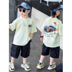 安哼安哼男童夏季套裝2025新款夏裝帥氣時髦寶短袖短褲衣服兒童夏