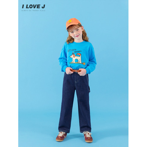 ILOVEJ韓國童裝2025秋季新款女童小狗衛衣長袖純棉T恤上衣JXFTO15