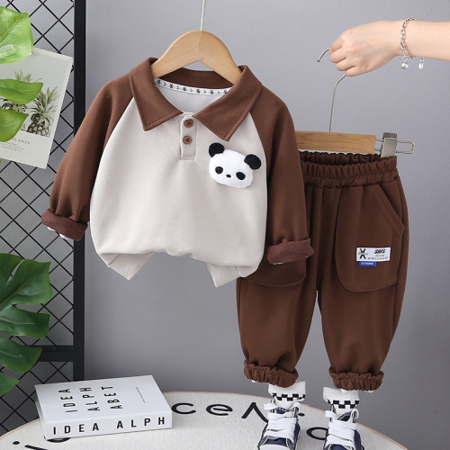 英國NEXT IGPP 男童秋季套裝男童春秋款洋氣國寶熊貓運動服兩件套