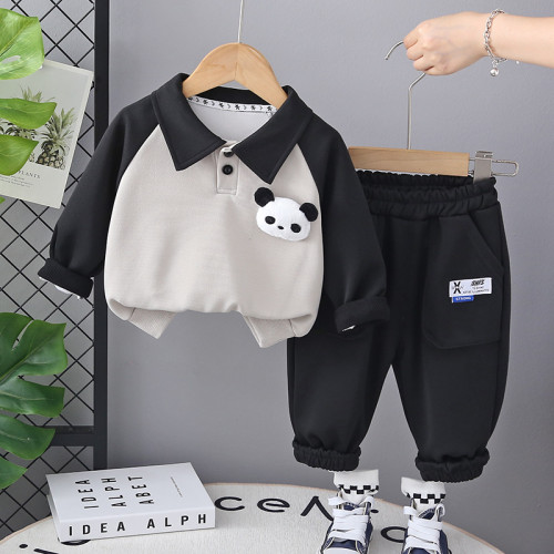英國NEXT IGPP 男童秋季套裝男童春秋款洋氣國寶熊貓運動服兩件套