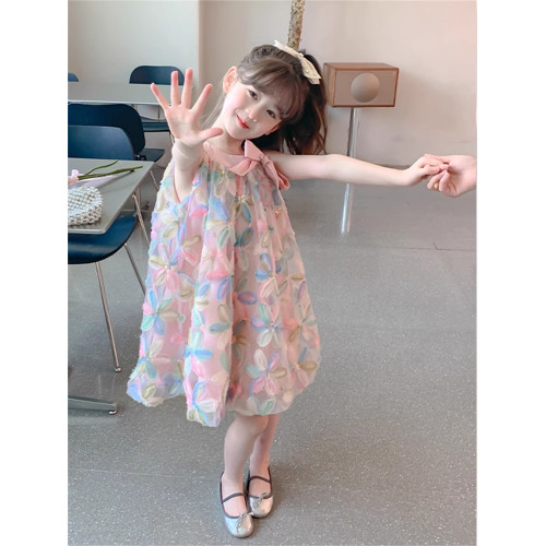 英國Next Svip女童連衣裙2025新款網紗裙兒童女孩蓬蓬紗公主裙夏