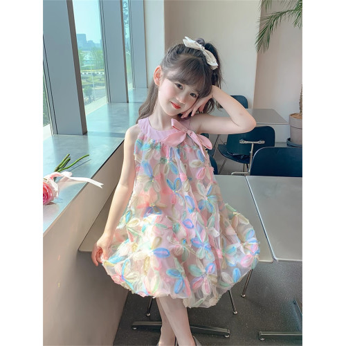 英國Next Svip女童連衣裙2025新款網紗裙兒童女孩蓬蓬紗公主裙夏