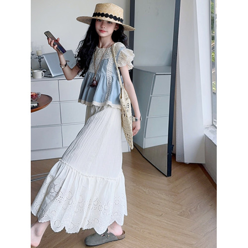 女童夏日超好看連衣裙2025新款女孩大童韓系穿搭兒童夏季套裝裙子