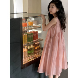 韓國女童連衣裙夏裝2025新款兒童背心裙洋氣無袖公主裙網紅款裙子