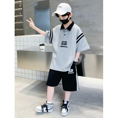 男童夏套裝夏裝2025新款兒童夏季短袖Polo衫兩件套中大童夏款衣服