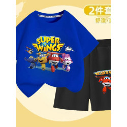 安哼安哼男童純棉兒童短袖短褲帥氣套裝2025新款超級夏季飛俠兩件