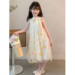 女童2025新款連衣裙夏裝洋氣兒童夏季裙子小女孩公主裙無袖紗裙