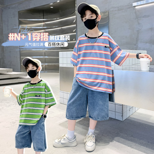 男童裝夏季套裝中大童裝酷帥衣服2025新款短袖T恤兒童夏裝男孩潮