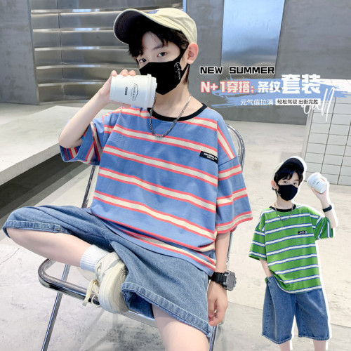 男童裝夏季套裝中大童裝酷帥衣服2025新款短袖T恤兒童夏裝男孩潮