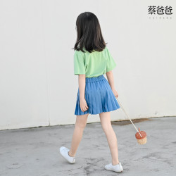 蔡爸爸童裝 2025新款夏季純棉褲裙文藝女童半身百褶短裙子698+102
