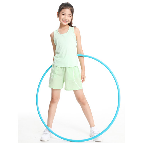 萌格格女童背心短袖無袖網眼速乾運動透氣夏季涼感網球服2025新款