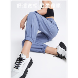 春夏涼快透氣速乾運動褲 女寬松抽繩束腳褲外穿跑步跳舞長褲大碼