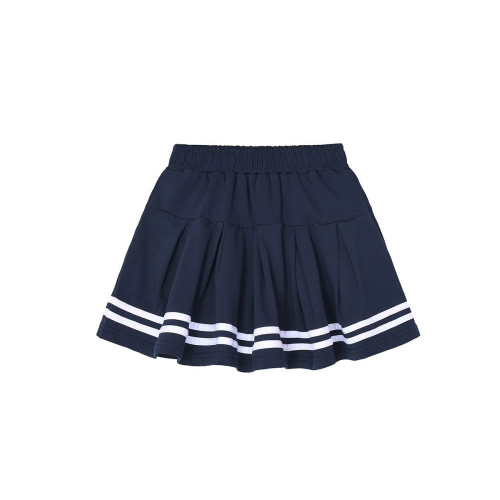 女童純棉藏藍色百褶裙春秋季兒童裙子深藍色半身裙小學生校服短裙