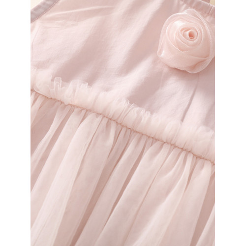 女童公主裙夏裝2025新款女孩高級感生日網紗禮服裙兒童無袖連衣裙