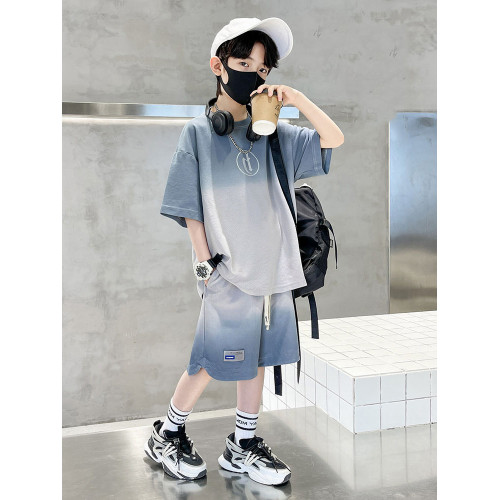 男童夏裝套裝新款中大童帥氣男孩夏季兒童短袖運動衣服洋氣潮酷帥