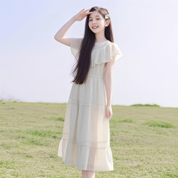 女童連衣裙2025夏季新款兒童裙子小女孩中大童洋氣時髦短袖公主裙