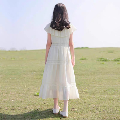 女童連衣裙2025夏季新款兒童裙子小女孩中大童洋氣時髦短袖公主裙