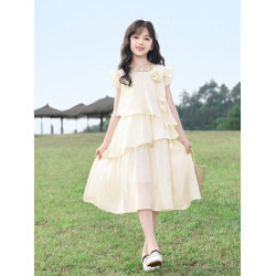 女童連衣裙2025新款夏裝兒童洋氣時髦公主裙夏季女孩裙子蛋糕裙子