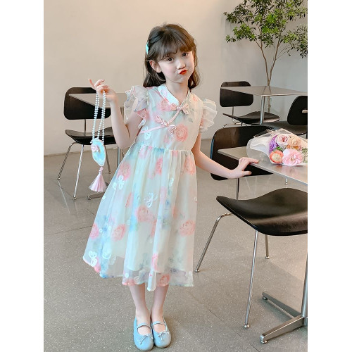 女童連衣裙夏裝2025新款兒童洋氣時髦公主裙女孩夏季裙子大童夏款