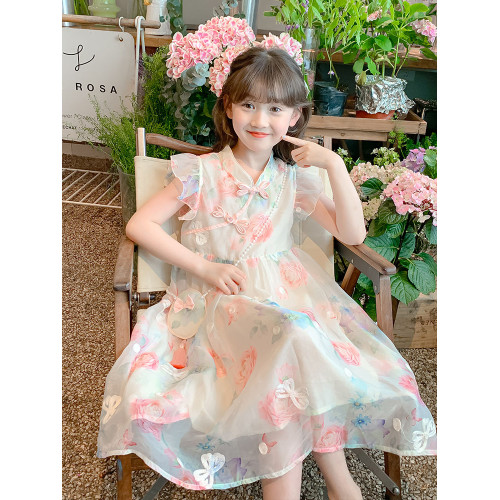 女童連衣裙夏裝2025新款兒童洋氣時髦公主裙女孩夏季裙子大童夏款