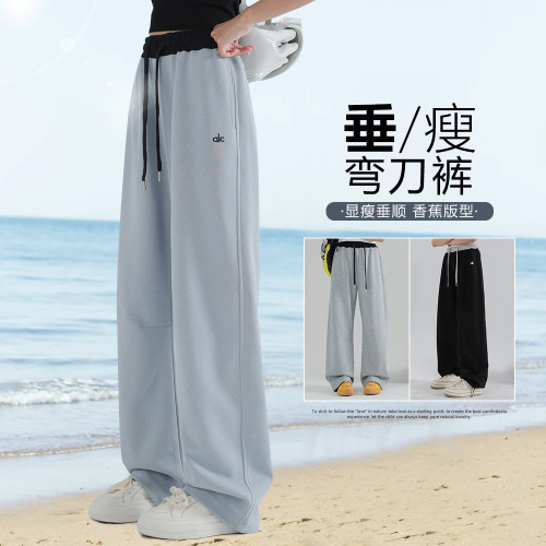 褲子女童夏薄款彎刀褲2025新款初中生寬松運動褲休閒褲女大童褲子