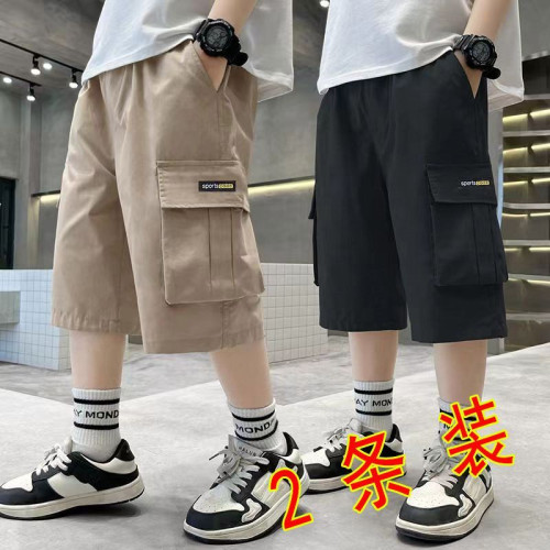 【潮酷圖章設計】男童短褲2025年新款五分褲兒童夏外穿休閒褲純棉