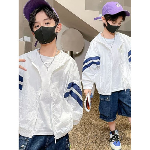 男童防曬衣2025新款中大童夏季防曬外套小男孩透氣服防紫外線潮