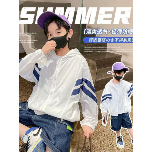 男童防曬衣2025新款中大童夏季防曬外套小男孩透氣服防紫外線潮