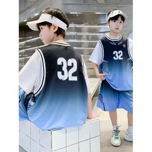 安哼安哼男童藍球服套裝夏款中大童球衣背心夏季男孩運動速乾32號