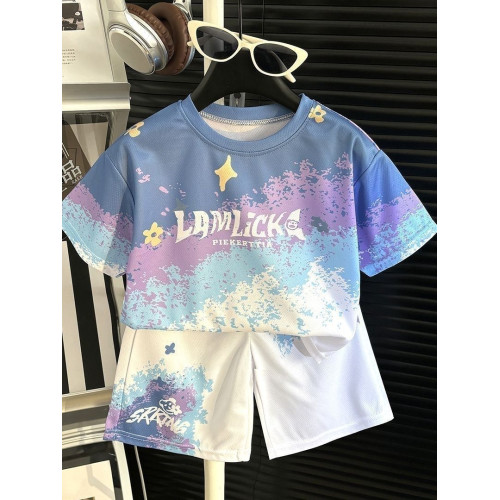 安哼安哼男童夏季新款2025網眼球服套裝中大童速乾冰涼舒適球服套