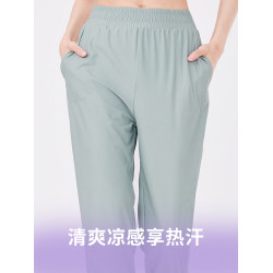 JSC運動休閒寬松褲防曬抗紫外線抗UV50+遮肉涼感乾爽跑步運動褲女