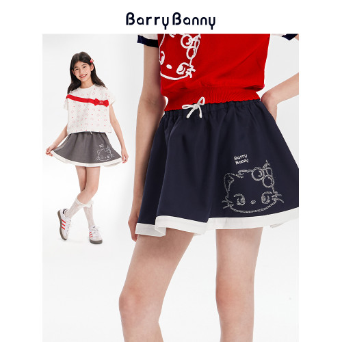 BarryBanny女大童半身裙2025夏季薄款新款兒童短裙女孩防走光裙子