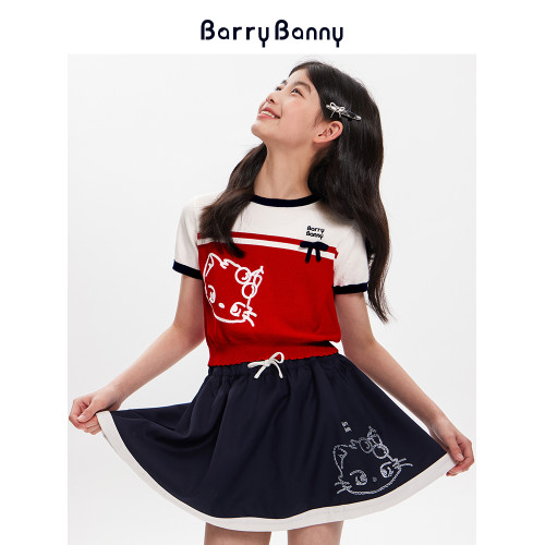 BarryBanny女大童半身裙2025夏季薄款新款兒童短裙女孩防走光裙子